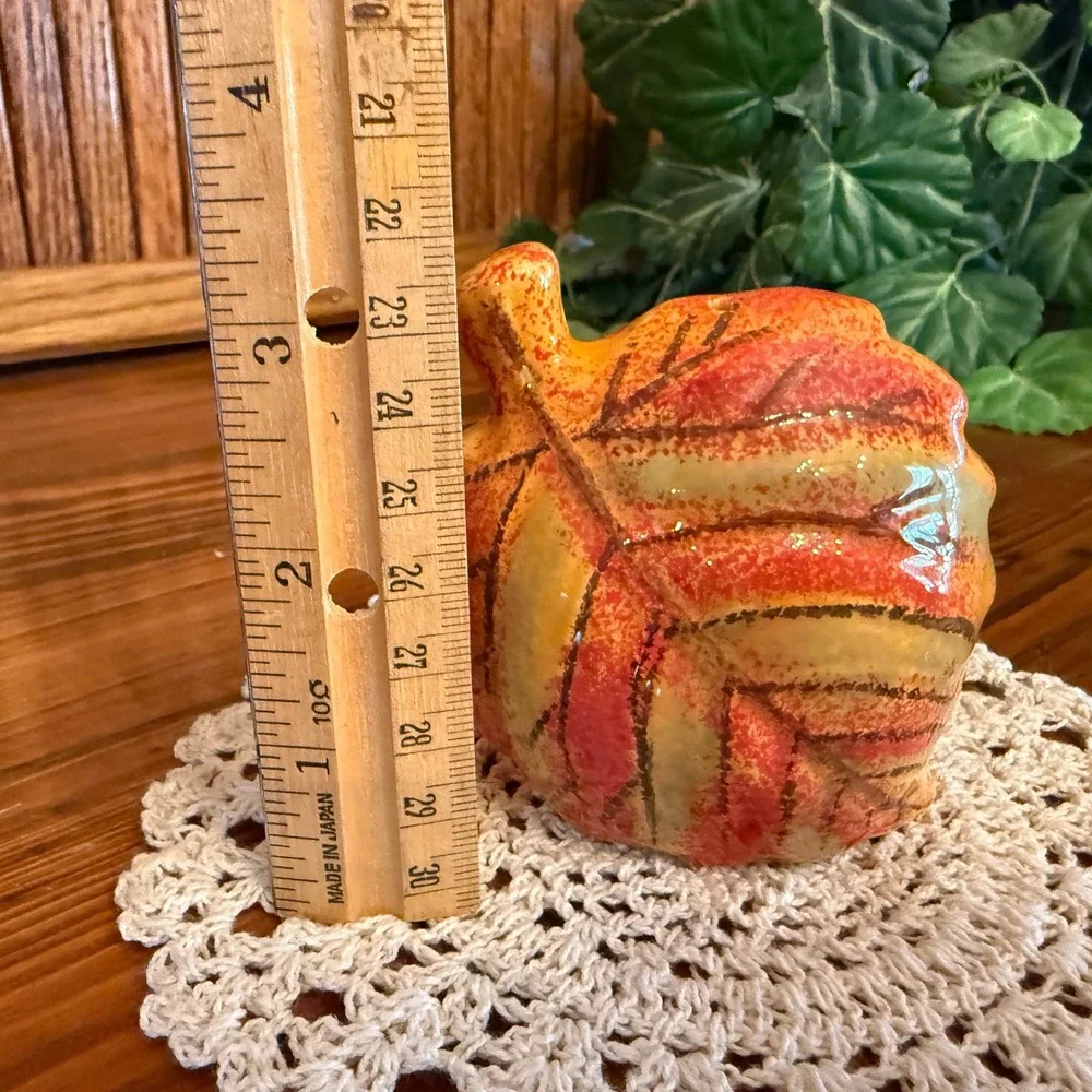 Leaf Salt and Pepper Shakers Set Orange Excellent Fall Harvest Decor